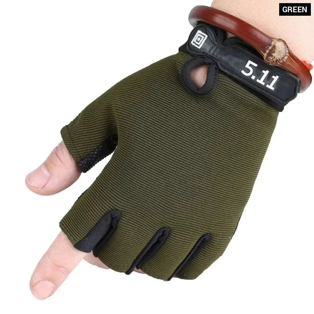 1 Pair Anti-slip Fingerless Breathable Workout Camo Gloves for Men Women