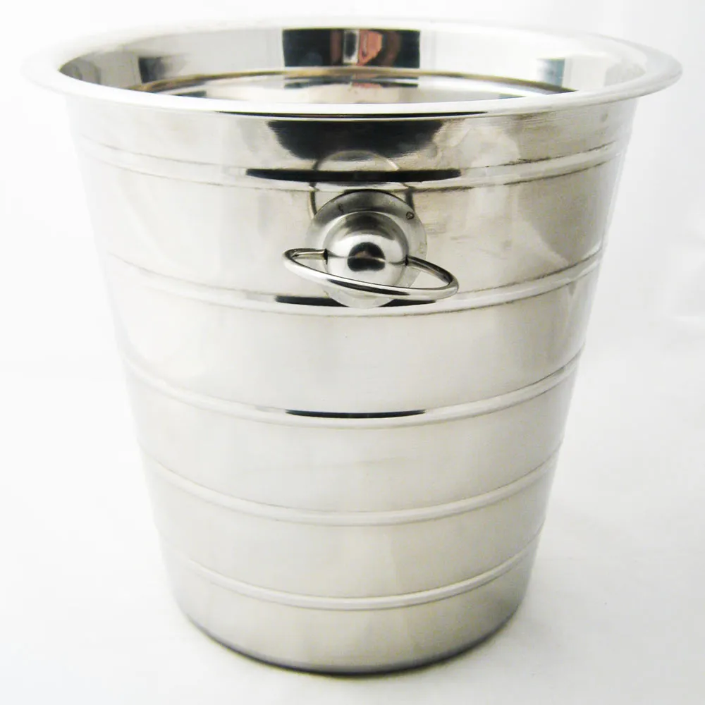 12 Stainless Steel Ice Bucket Cooler Wine Champagne Bar Beer Cooler Handle 5 Qt
