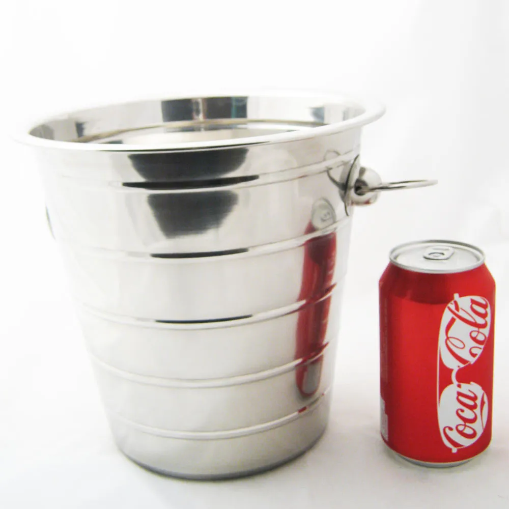12 Stainless Steel Ice Bucket Cooler Wine Champagne Bar Beer Cooler Handle 5 Qt