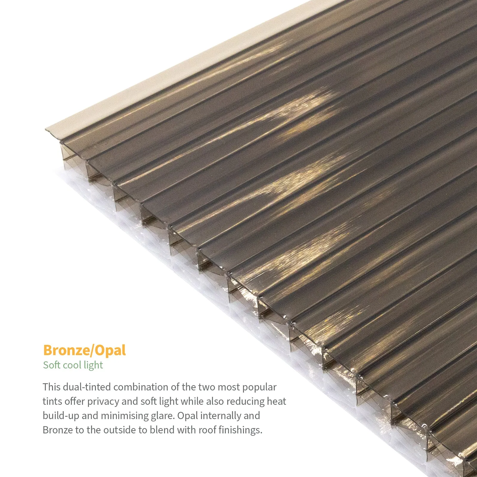 35mm Bronze/Opal Polycarbonate Sheet