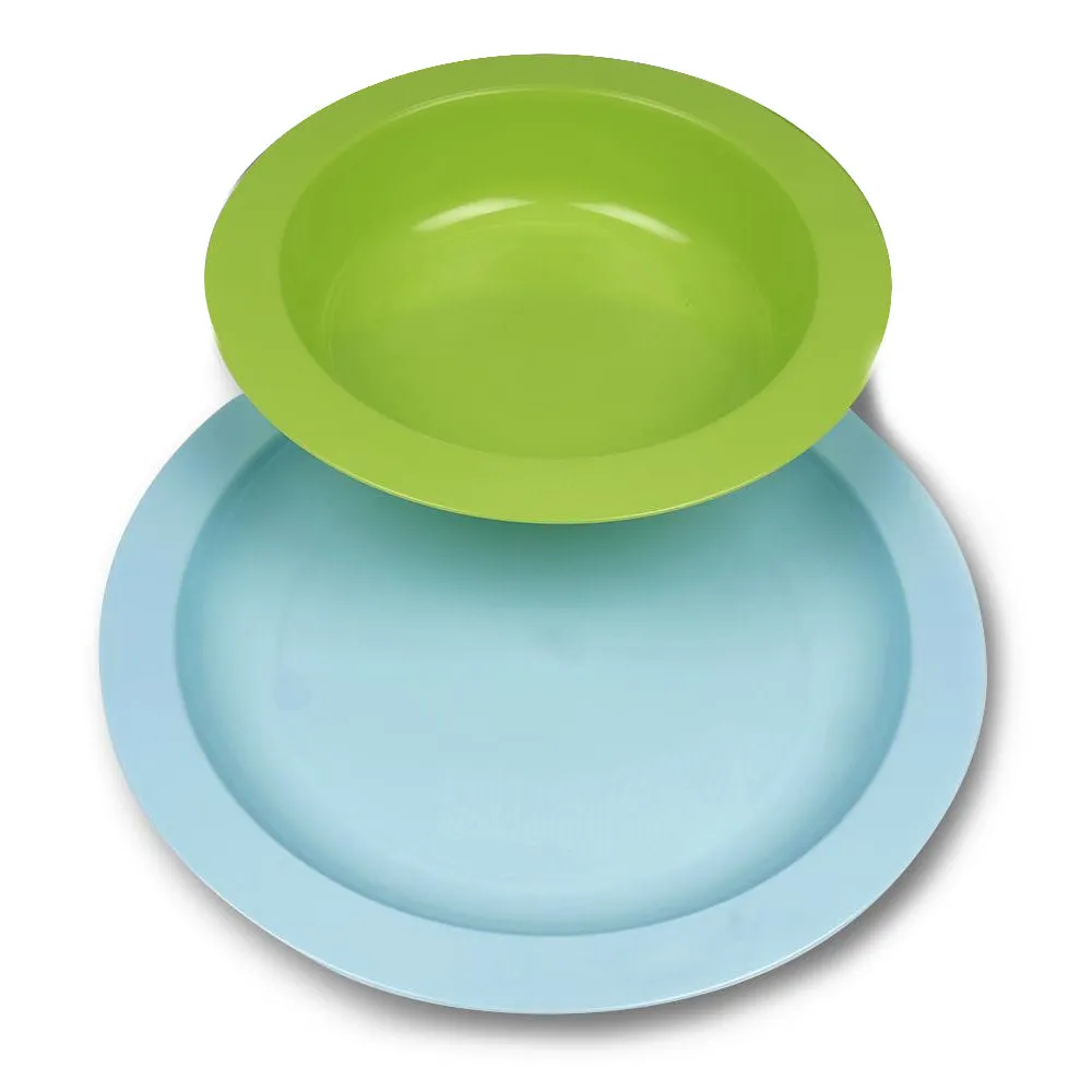 4 PC Kids Toddler Dinnerware Set Plate Bowl Dishwasher & Microwave Safe BPA Free