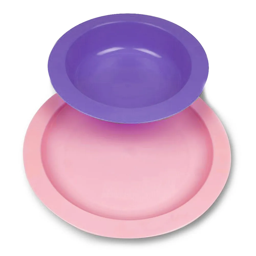 4 PC Kids Toddler Dinnerware Set Plate Bowl Dishwasher & Microwave Safe BPA Free