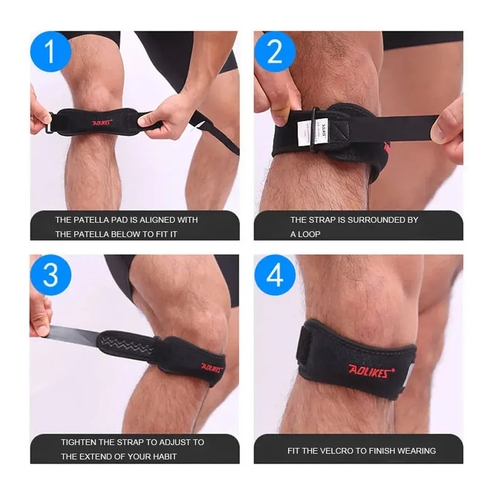 Adjustable Knee Brace Pain Relief For Running Hiking Basketball Tendonitis Support
