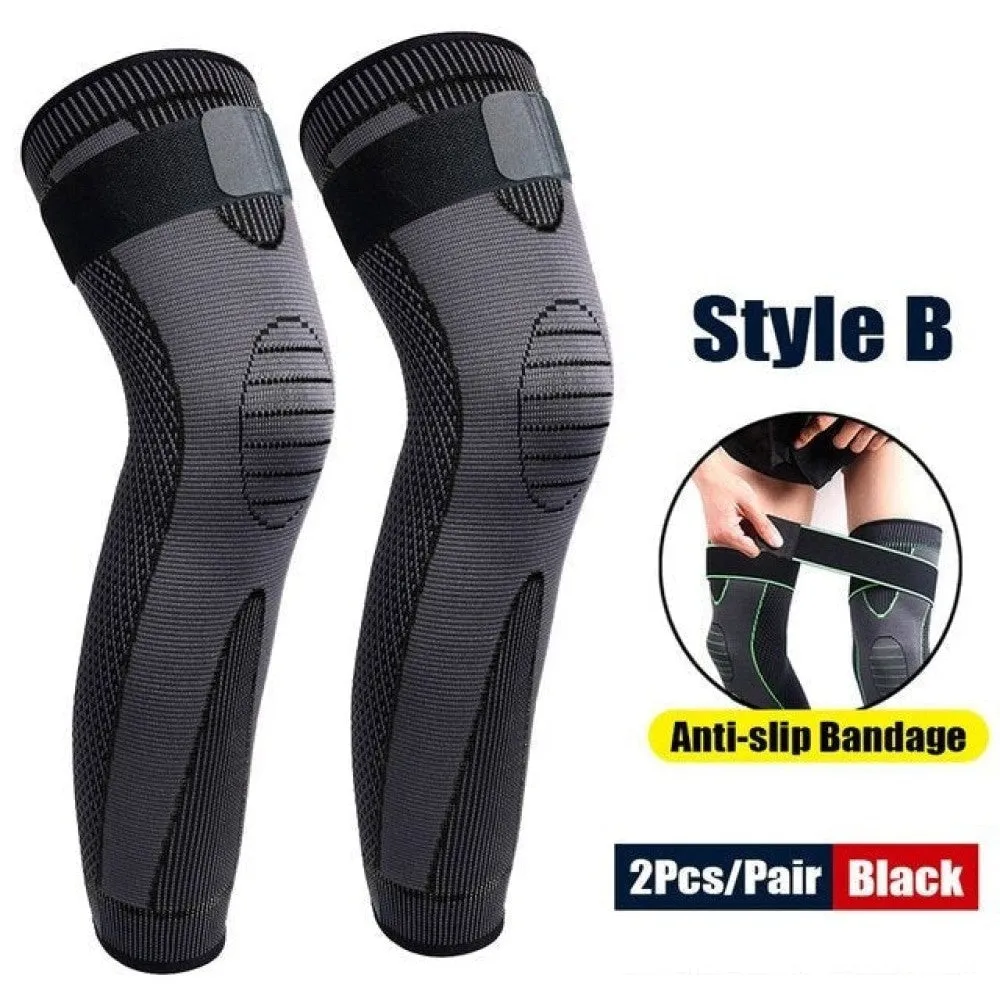 Anti-slip Full Length Knee Protector Leg Sleeves for Basketball Football Running