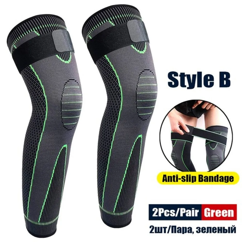 Anti-slip Full Length Knee Protector Leg Sleeves for Basketball Football Running