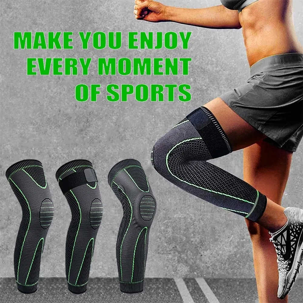 Anti-slip Full Length Knee Protector Leg Sleeves for Basketball Football Running