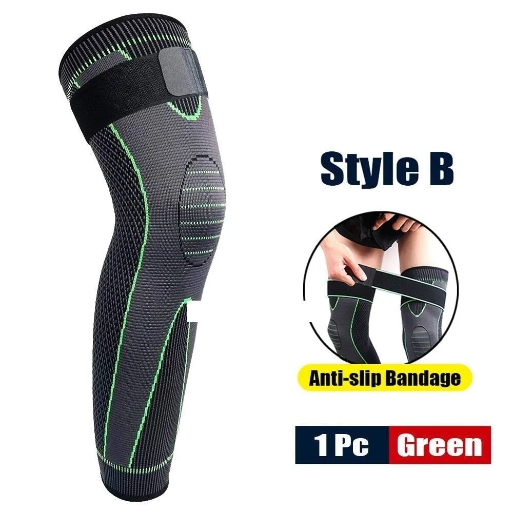 Anti-slip Full Length Knee Protector Leg Sleeves for Basketball Football Running