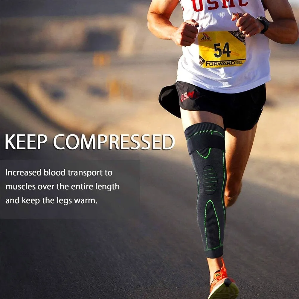 Anti-slip Full Length Knee Protector Leg Sleeves for Basketball Football Running