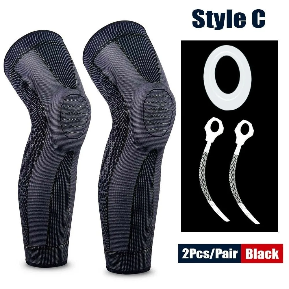 Anti-slip Full Length Knee Protector Leg Sleeves for Basketball Football Running