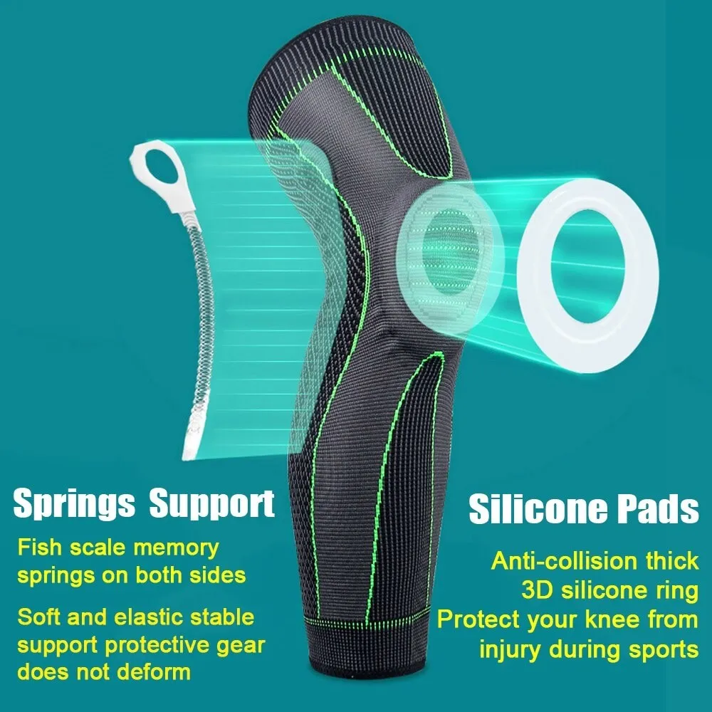 Anti-slip Full Length Knee Protector Leg Sleeves for Basketball Football Running