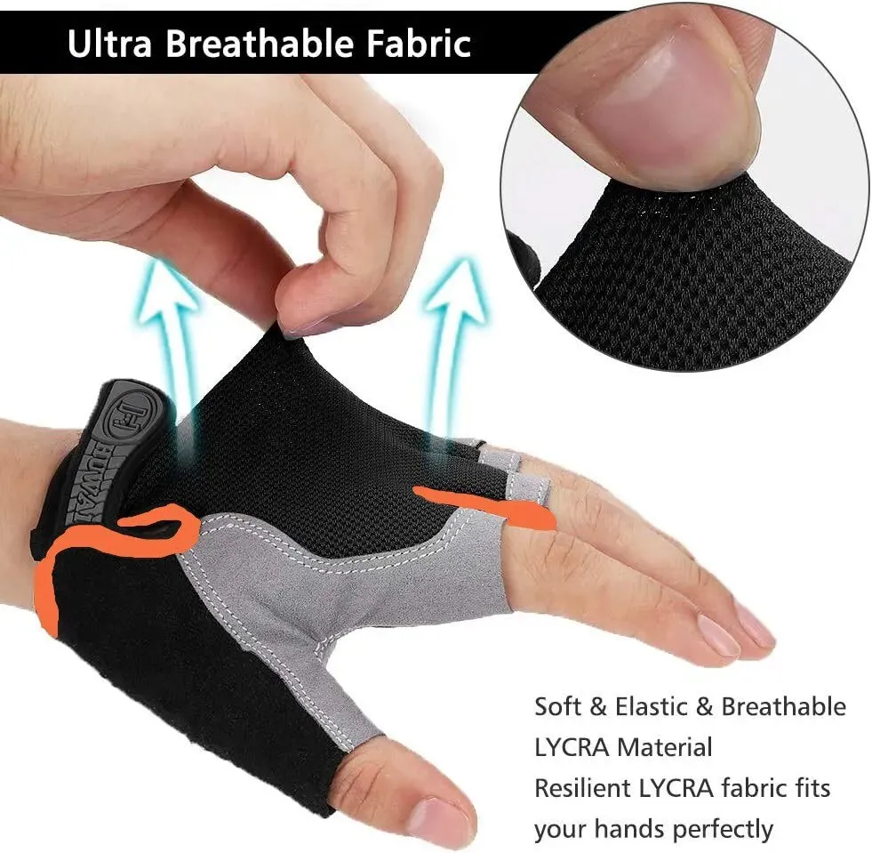 Anti Slip Shock Breathable Fingerless Gloves for Cycling Bicycle