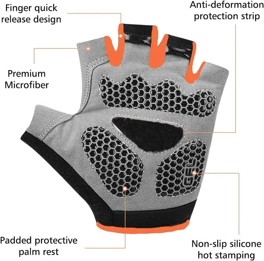 Anti Slip Shock Breathable Fingerless Gloves for Cycling Bicycle