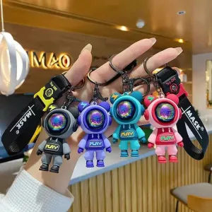Cartoon Lightning Bear Keychain Cute Astronaut Bear Doll Keyring for Bags and Keys Creative Bag Charm Accessory