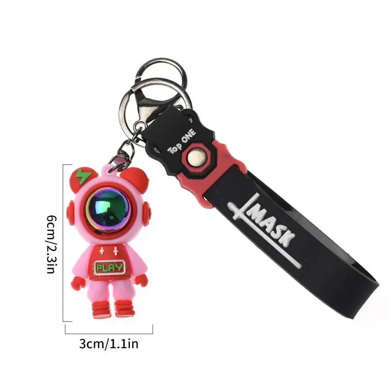 Cartoon Lightning Bear Keychain Cute Astronaut Bear Doll Keyring for Bags and Keys Creative Bag Charm Accessory