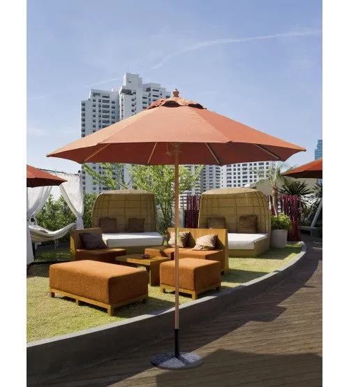 Galtech 121/221 - 7.5 FT Round Wood Caf Market Umbrella