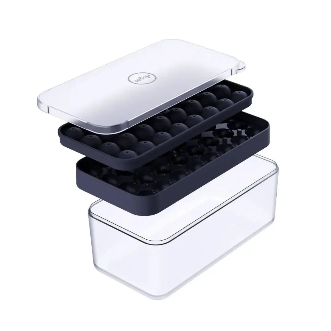 ICE BOX Reusable Silicone Ice Tray & Ice Storage- Charcoal