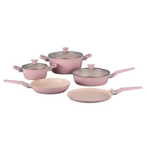 New Arrival Pink Marble Coating Induction Cookware Non-stick Coating Non-stick Coating وصل حديثًا طلاء رخامي وردي للطبخ بالتحريض غير لاصق طلاء غير لاصق