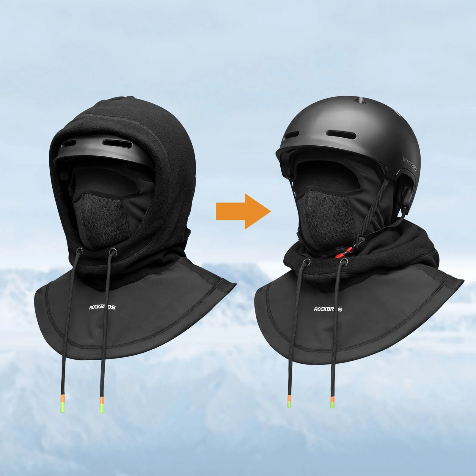 ROCKBROS Cycling Balaclava Windproof Warm Breathable for Men and Women