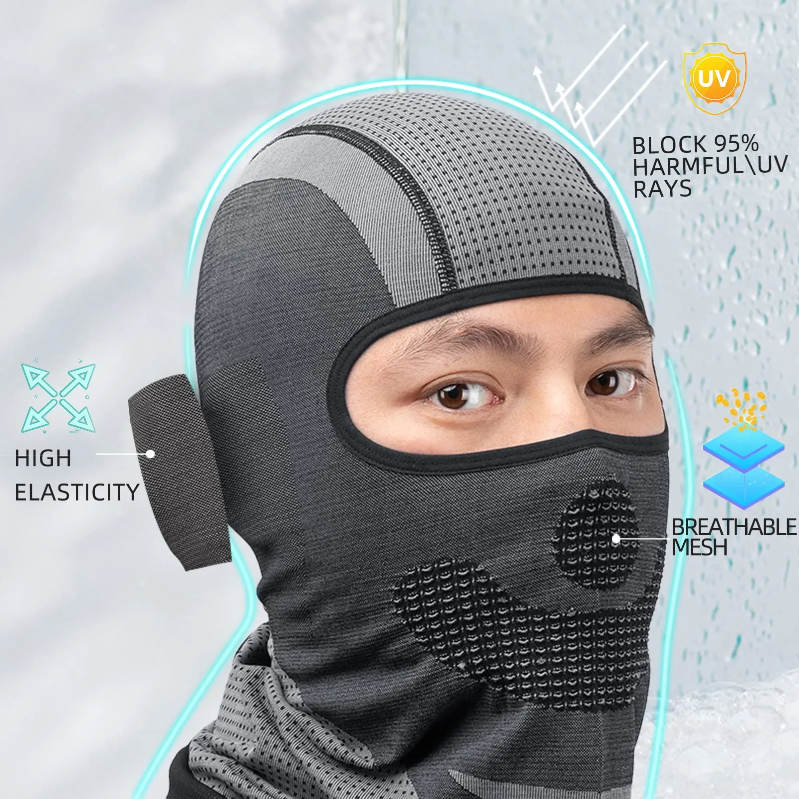 ROCKBROS Winter Balaclava Thermal Knitted Face Cover Men Women Ski Mask