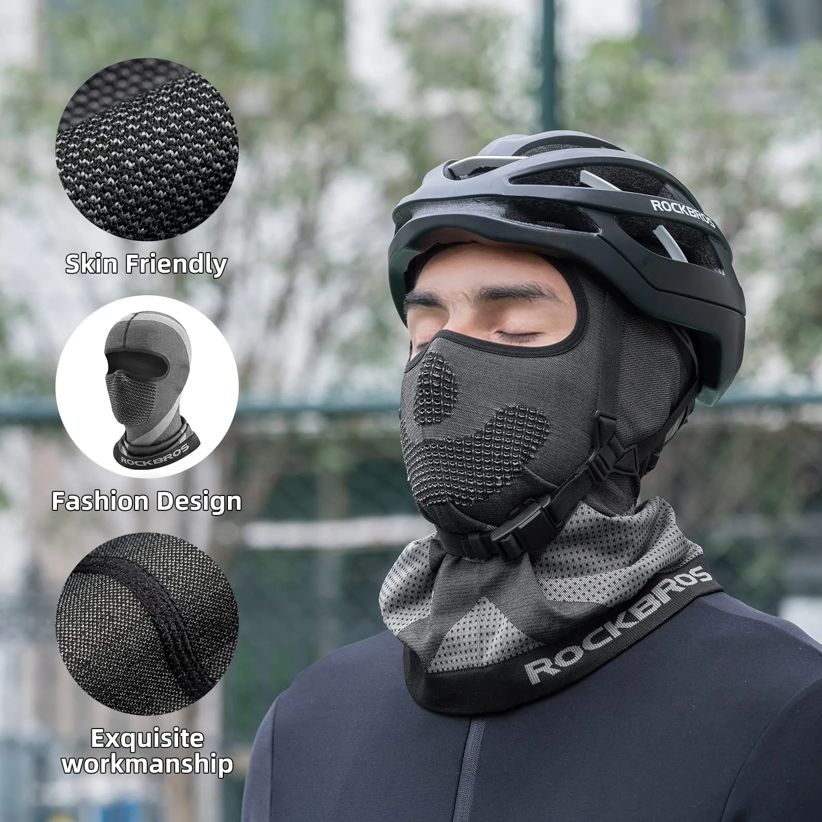 ROCKBROS Winter Balaclava Thermal Knitted Face Cover Men Women Ski Mask