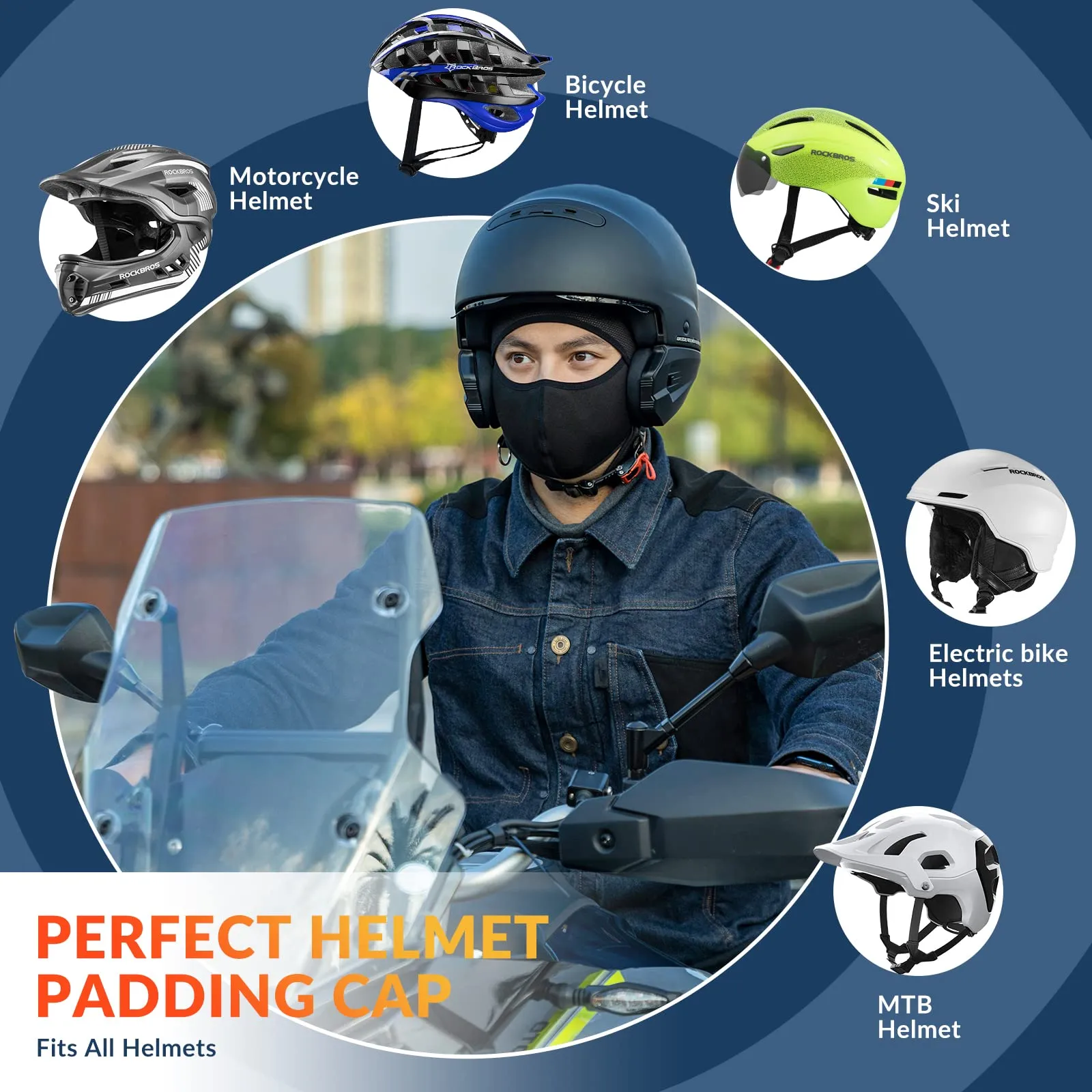 ROCKBROS Winter Balaclava Underhelmet Hat with Glasses Hole