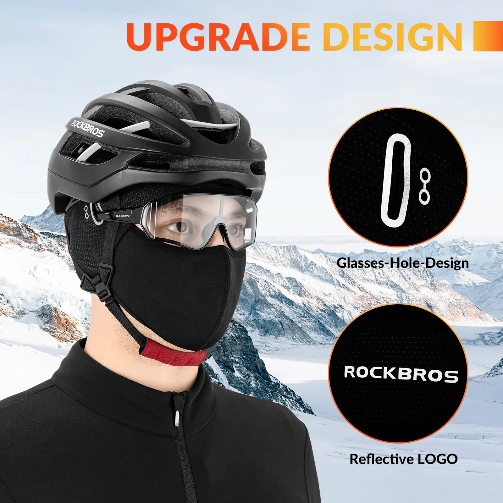 ROCKBROS Winter Balaclava Underhelmet Hat with Glasses Hole
