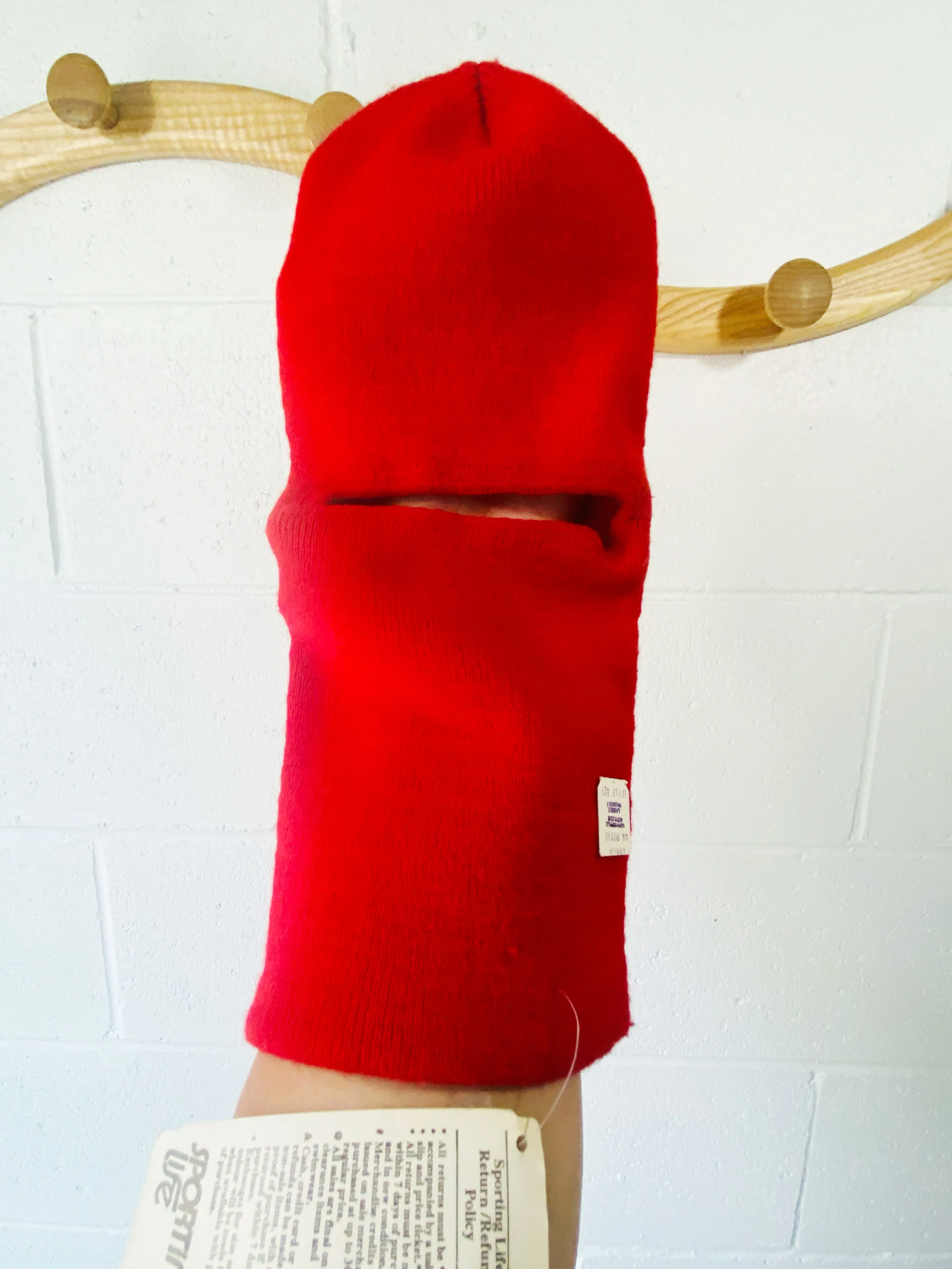 Vintage Red Knit Balaclava, 7-10 years (Junior)